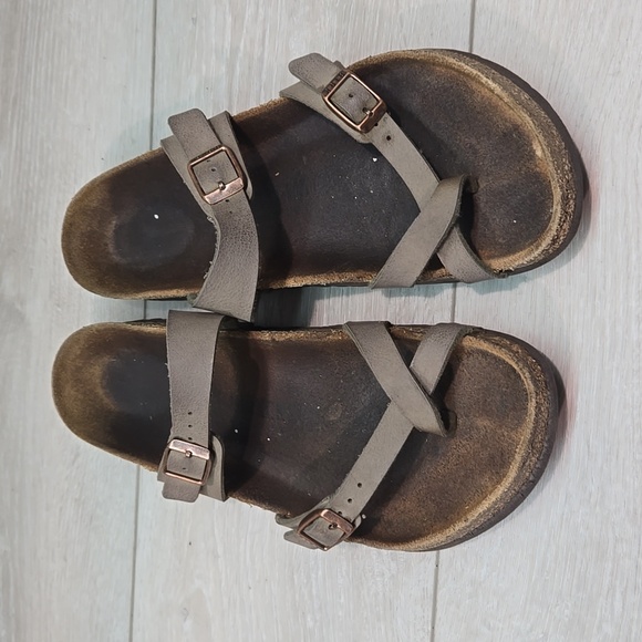 Birkenstock Womem Mayari Loop Toe Brown Strappy Sandals Flats Shoes Sz 39/8 Reg - Picture 3 of 12
